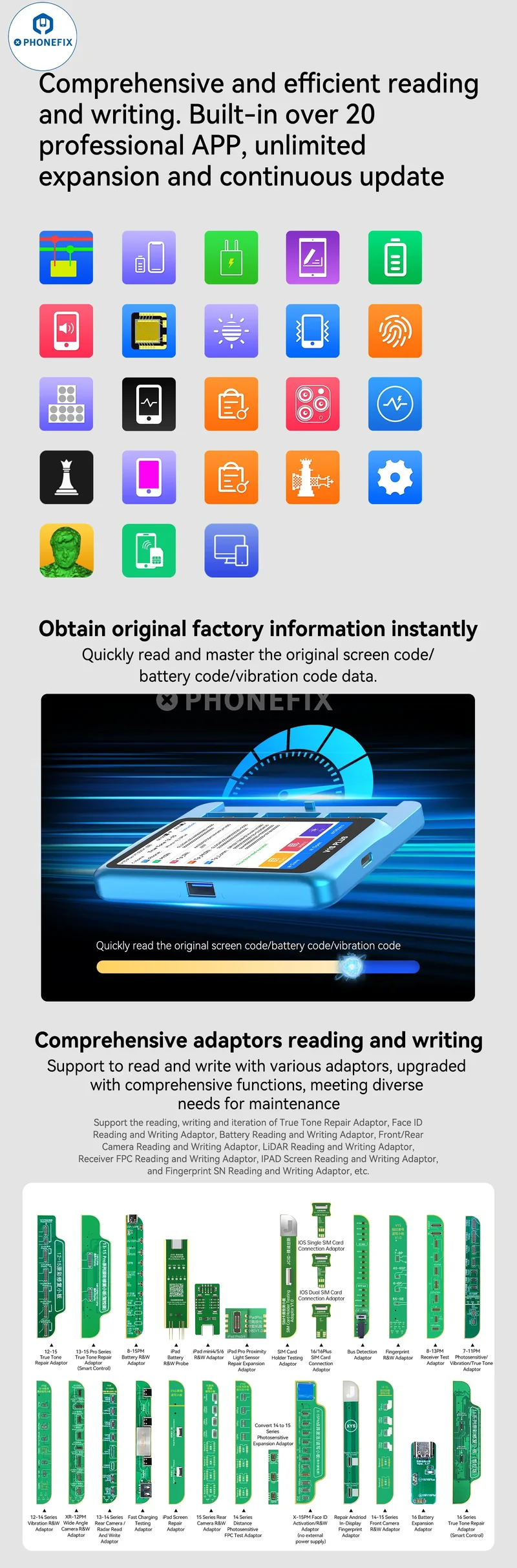 Programmateur JCID V1S Plus pour iPhone iPad, lecture et écriture de données
