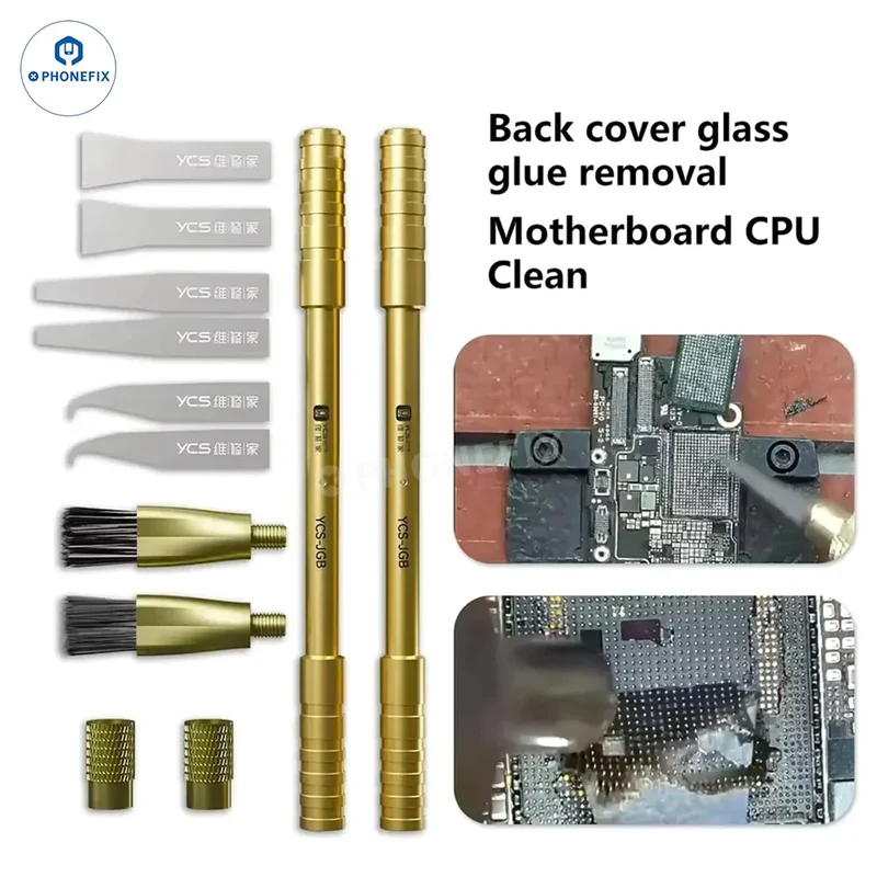Ensemble de brosses et lames pour retirer la colle des puces PCB mobiles YCS JGB 10 en 1
