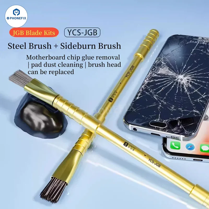 Ensemble de brosses et lames pour retirer la colle des puces PCB mobiles YCS JGB 10 en 1