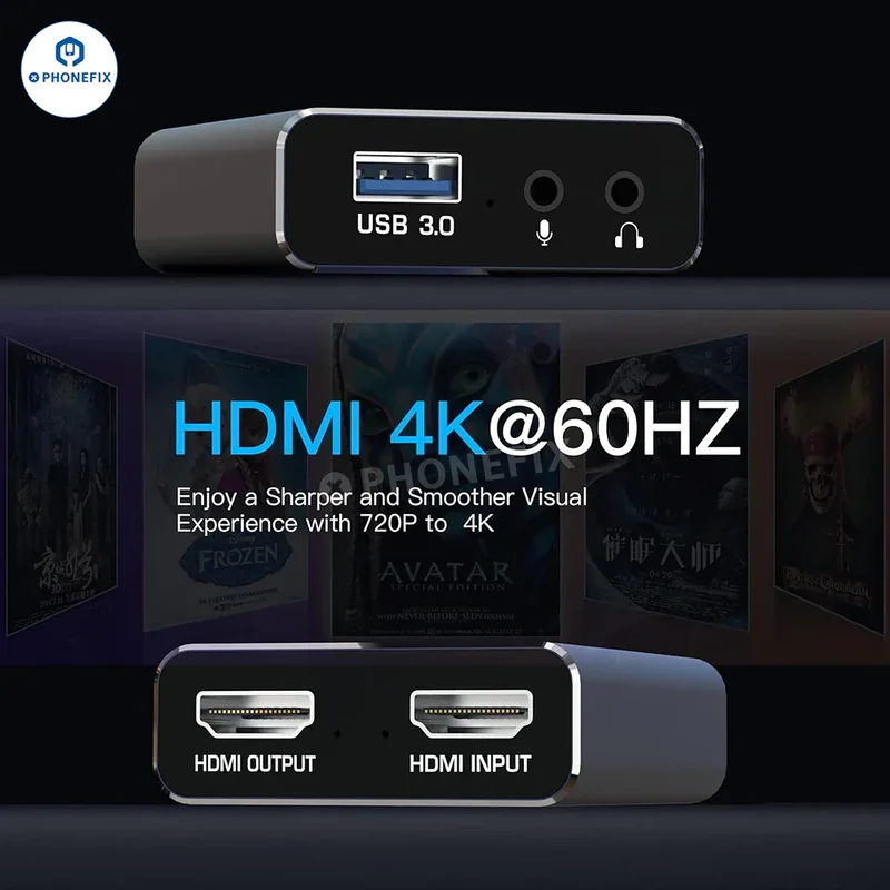 Carte de capture audio vidéo 4K 1080P pour diffusion en direct