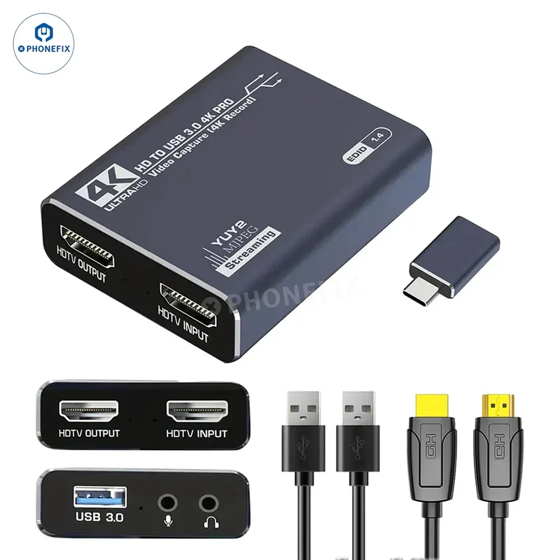 Carte de capture audio vidéo 4K 1080P pour diffusion en direct