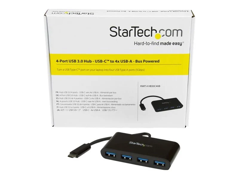 StarTech.com Hub USB 3.0 compact à 4 ports alimenté par bus