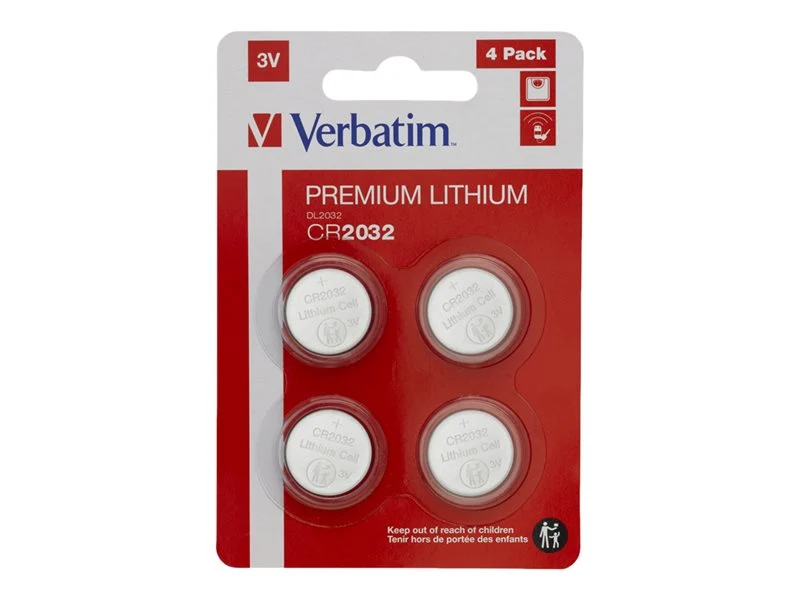 4 Piles Verbatim CR2032 3V