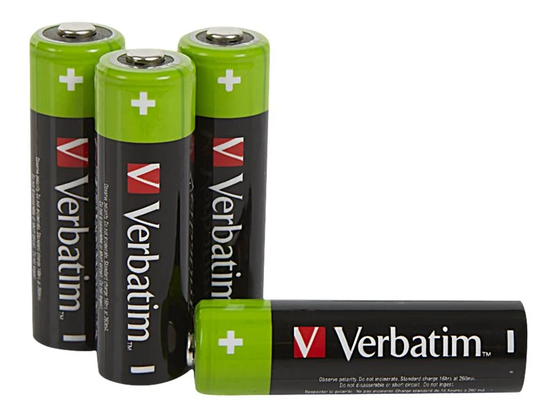 4 Piles Verbatim AA 1.2V Rechargeable