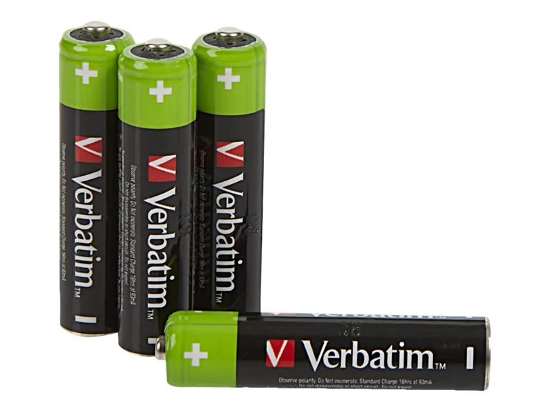 4 Piles Verbatim AAA 1.2V Rechargeable
