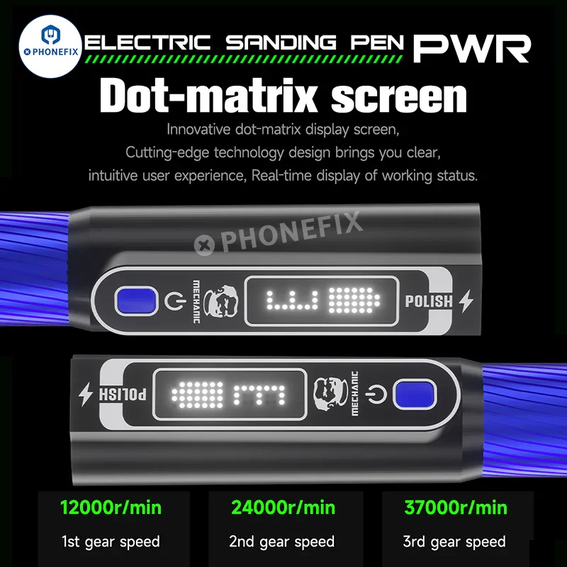 Stylo de meulage MECHANIC PWR pour le polissage des circuits imprimés de téléphones et de processeurs