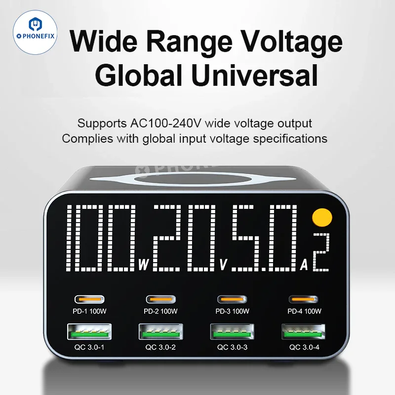 Chargeur sans fil WLX-M3 WLX-M1 QC PD USB-A USB-C 8 ports