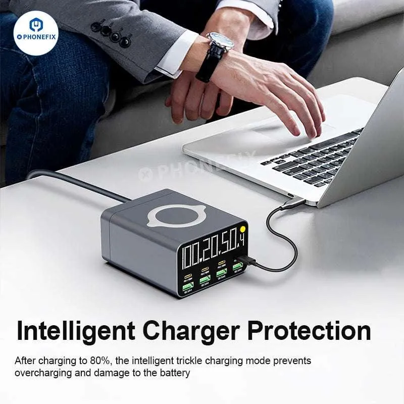 Chargeur sans fil WLX-M3 WLX-M1 QC PD USB-A USB-C 8 ports