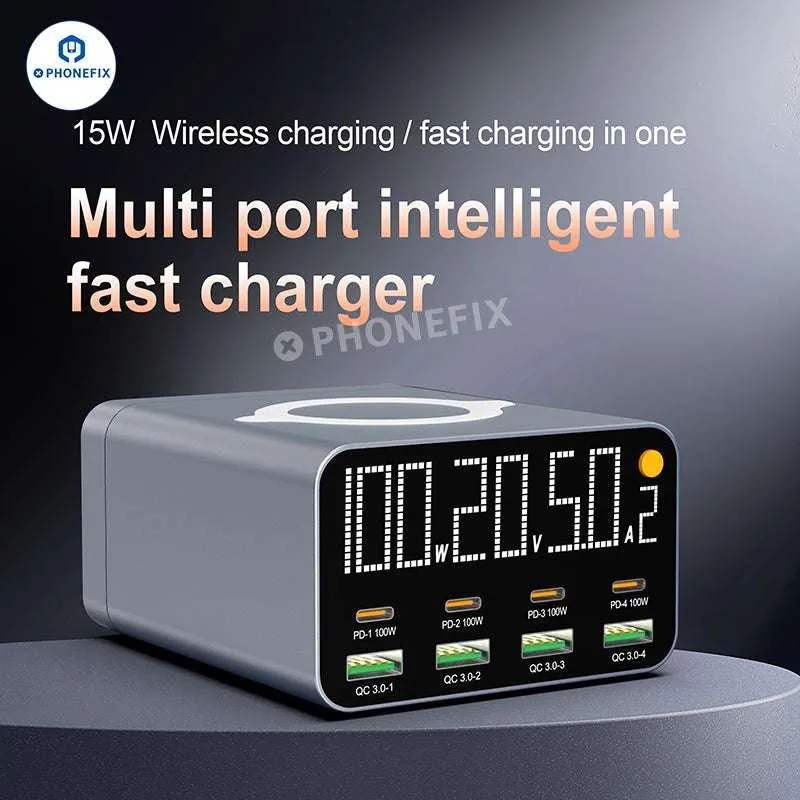 Chargeur sans fil WLX-M3 WLX-M1 QC PD USB-A USB-C 8 ports