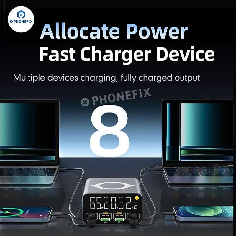 Chargeur sans fil WLX-M3 WLX-M1 QC PD USB-A USB-C 8 ports