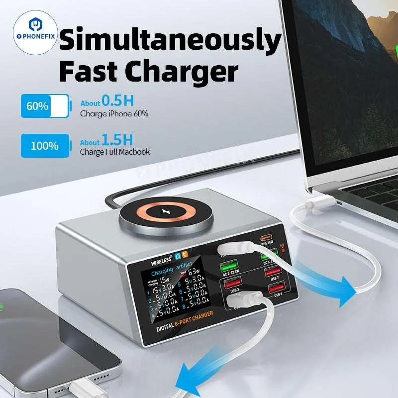Station de charge rapide de bureau WLX-X9A avec télécommande par application