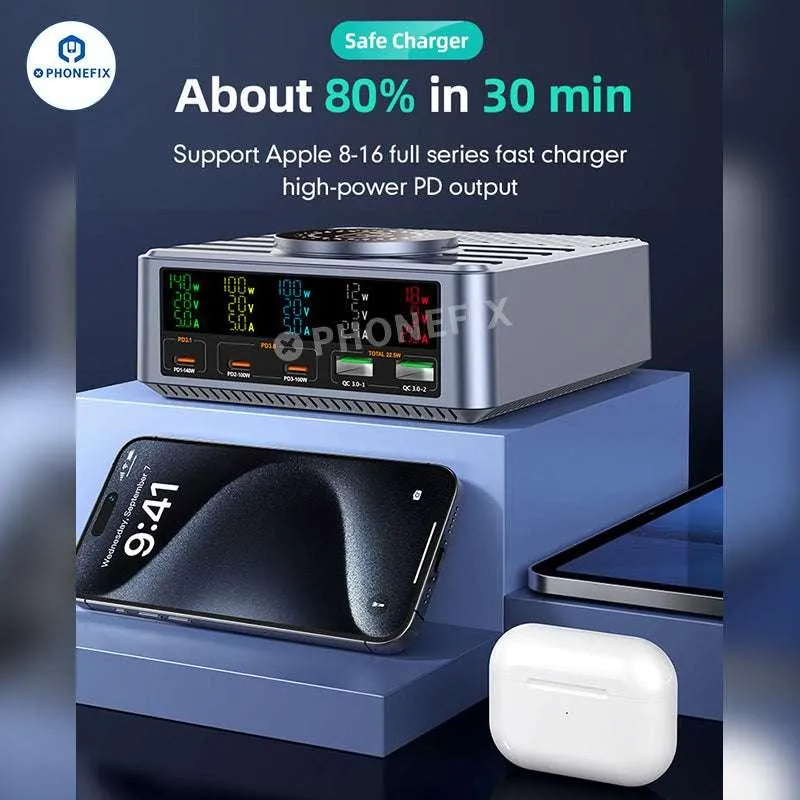 Station de charge sans fil WLX-F2 PD QC, chargeur rapide 260 W