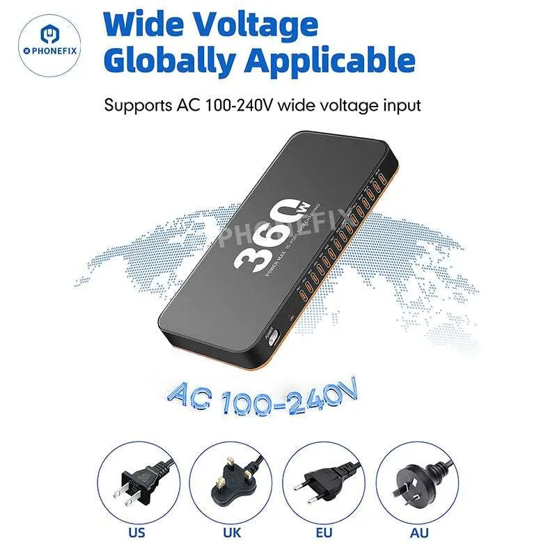 Station de charge rapide PD WLX-815C 360 W 15 ports USB-C
