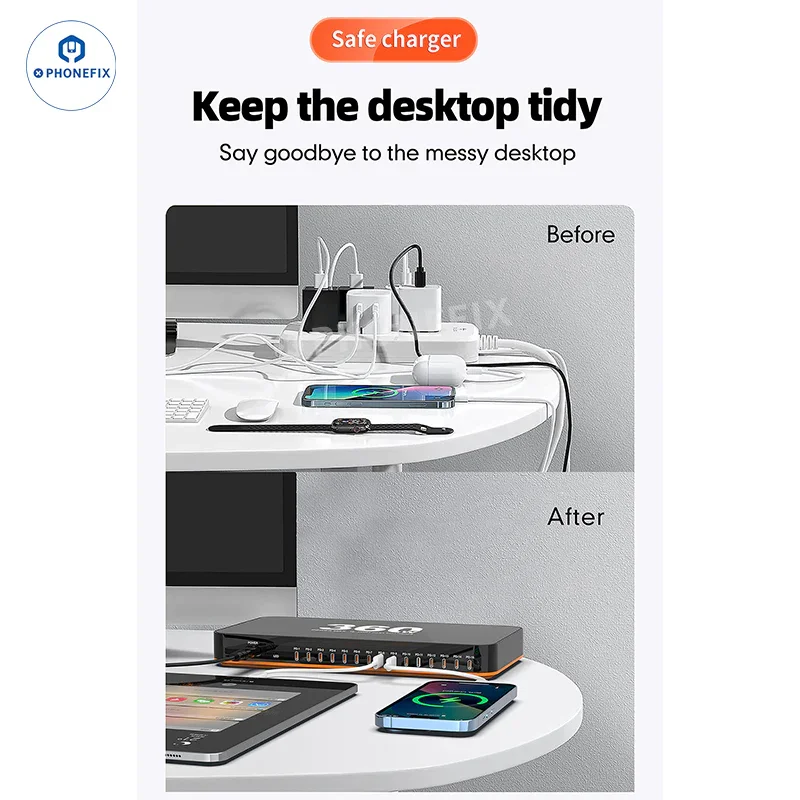 Station de charge rapide PD WLX-815C 360 W 15 ports USB-C
