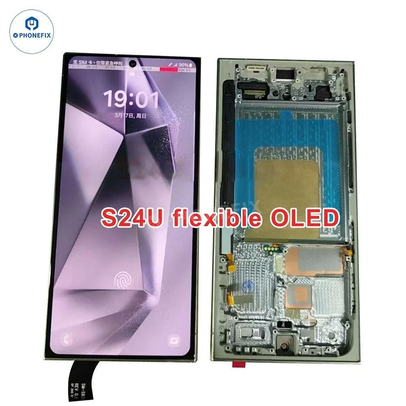 Pièces de rechange pour écran OLED Samsung Galaxy avec châssis