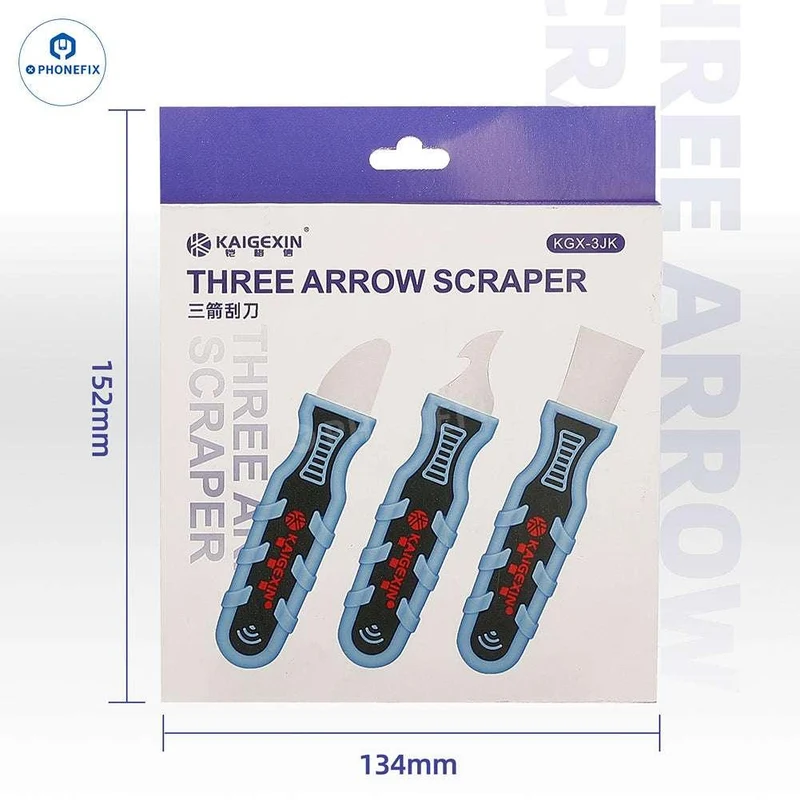 Grattoir à étain pour réparation de PCB de téléphone KGX-3JK, couteau d'ouverture de coque pour enlever la colle