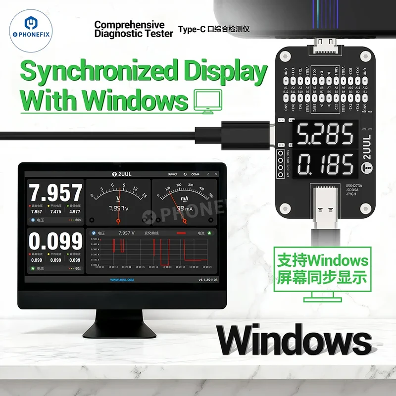Détecteur de prise de charge Lightning Type-C PortCheck Pro 2UUL