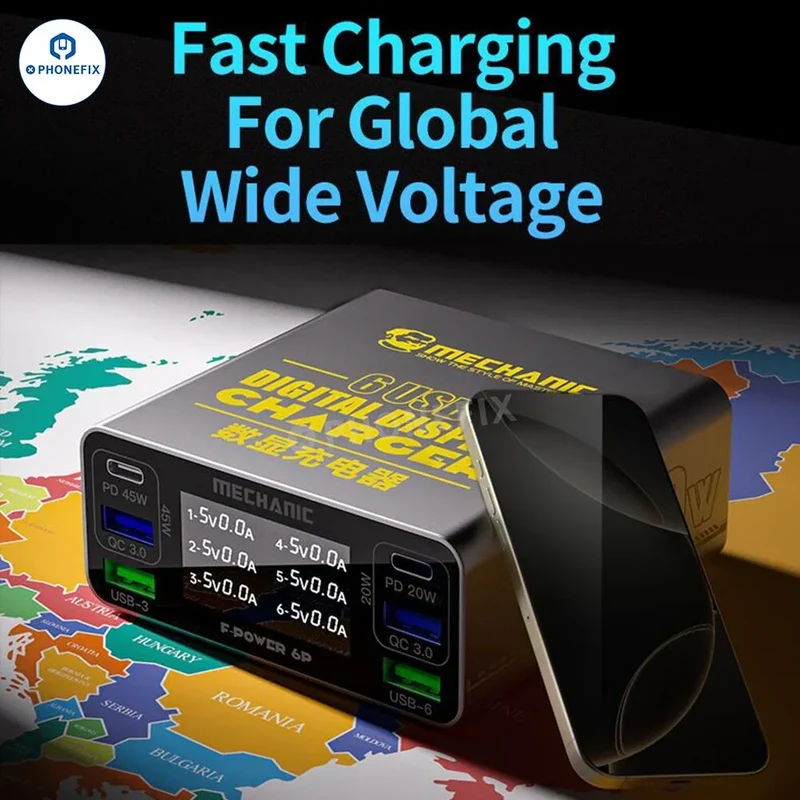 Station de charge rapide multi-ports MECHANIC F-POWER 6 6S 6P