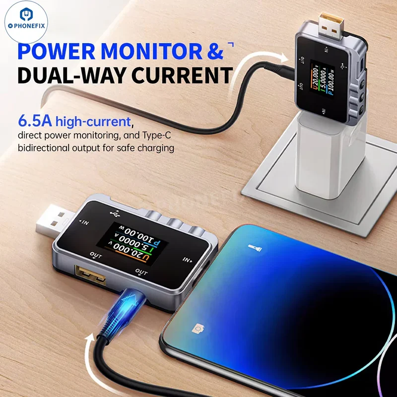 Testeur USB 28 en 2 FNAC-1 Type-C, tension, courant, wattmètre