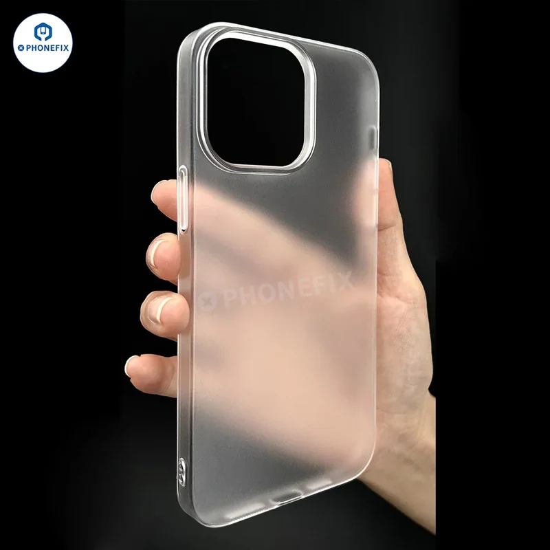 Coque de protection transparente mate en polycarbonate pour iPhone 12-16 Pro Max