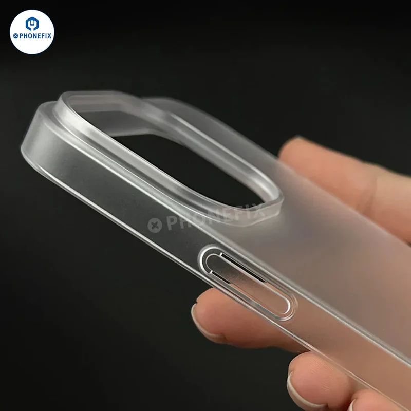 Coque de protection transparente mate en polycarbonate pour iPhone 12-16 Pro Max