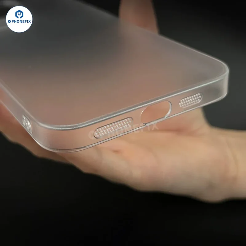 Coque de protection transparente mate en polycarbonate pour iPhone 12-16 Pro Max