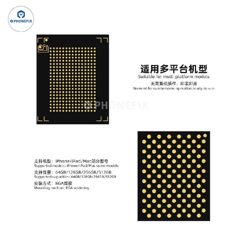 Carte de conversion de puce NAND BGA315 vers BGA110 pour iPhone, iPad, MacBook