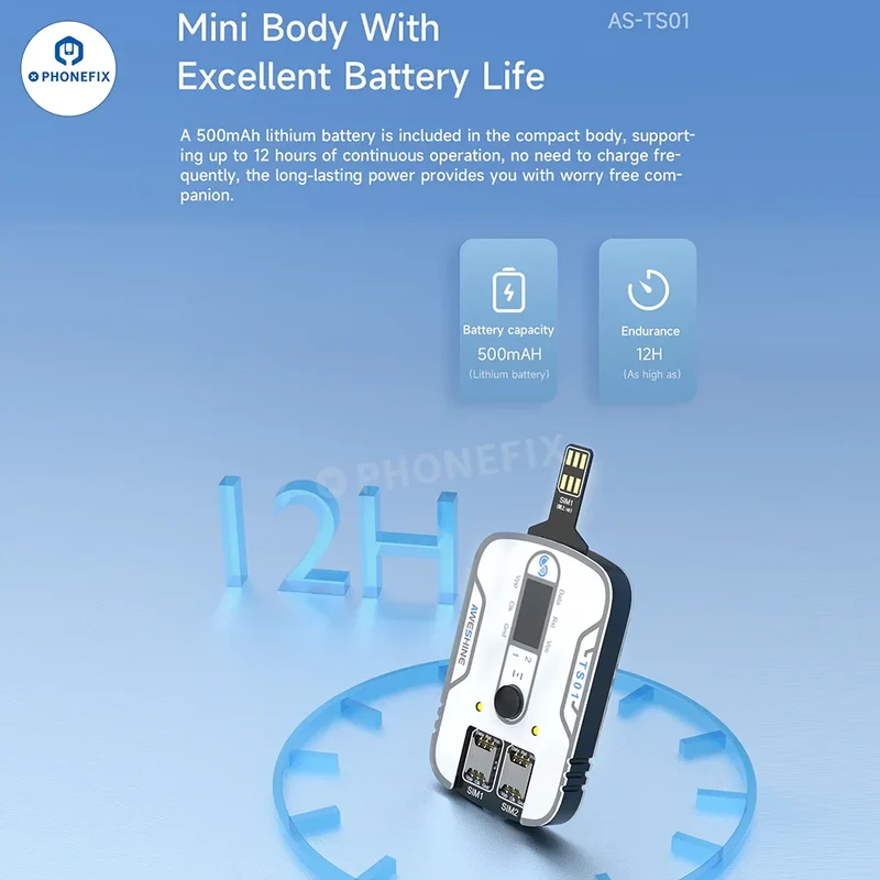 Testeur de carte SIM Aweshine TS-01 pour iPhone, iPad, Android, tous les appareils électroniques