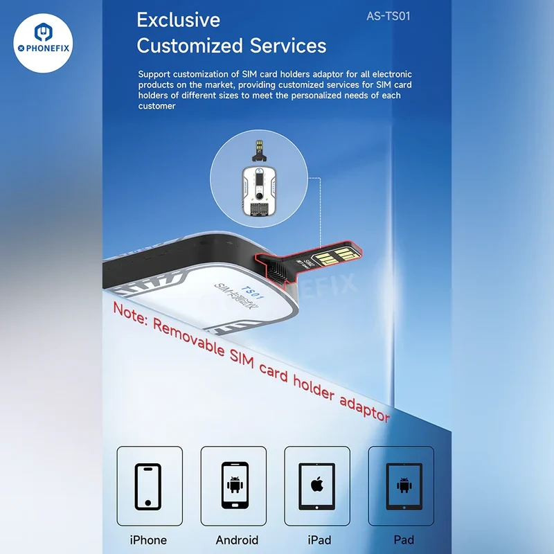 Testeur de carte SIM Aweshine TS-01 pour iPhone, iPad, Android, tous les appareils électroniques