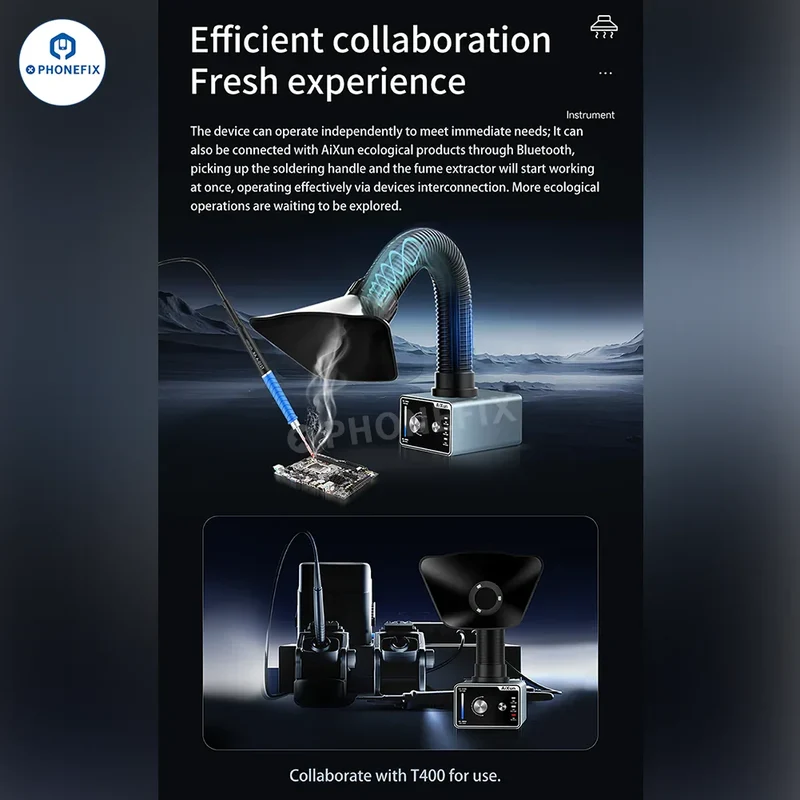 Extracteur de fumées AIXUN ES02 pour téléphone et PCB
