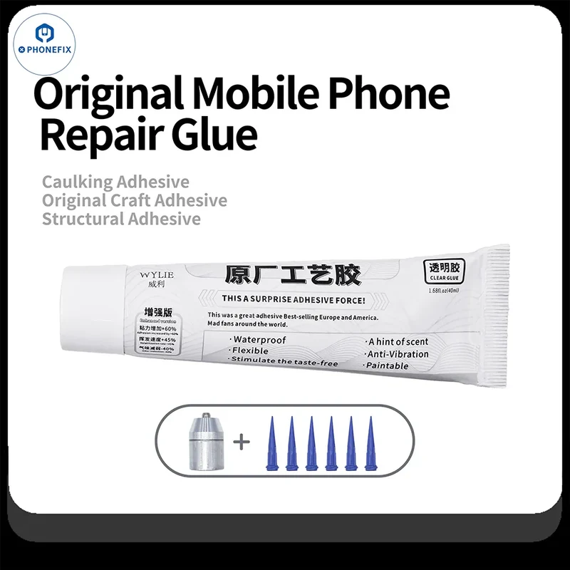 Colle structurelle originale WYLIE pour réparation de vitre arrière de téléphone LCD