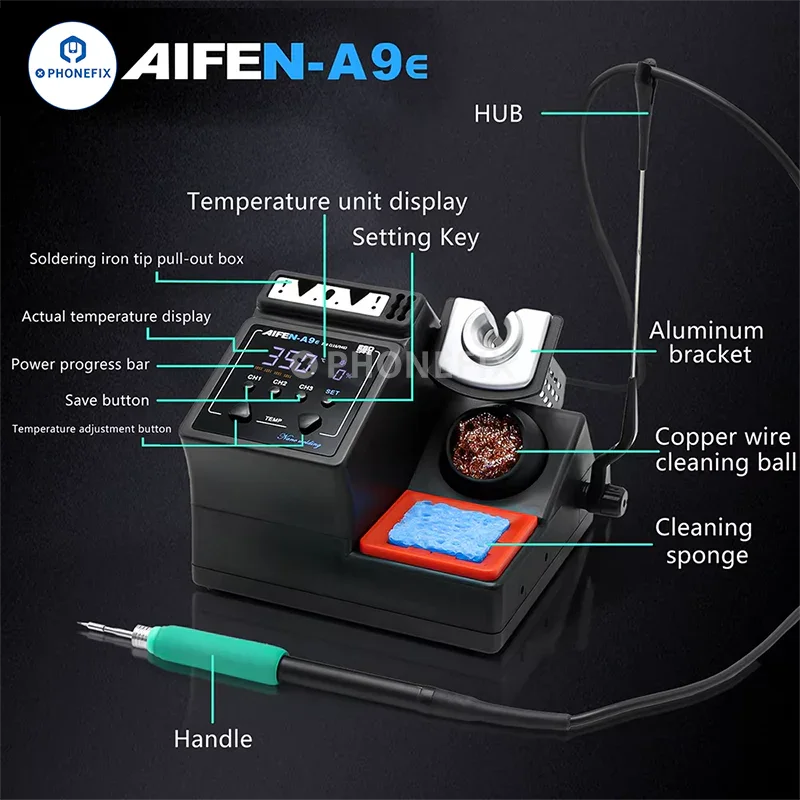 Station de soudage AIFEN A9E 160 W avec pointes de fer C210 C245 C115