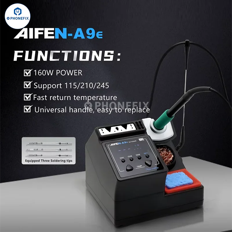 Station de soudage AIFEN A9E 160 W avec pointes de fer C210 C245 C115