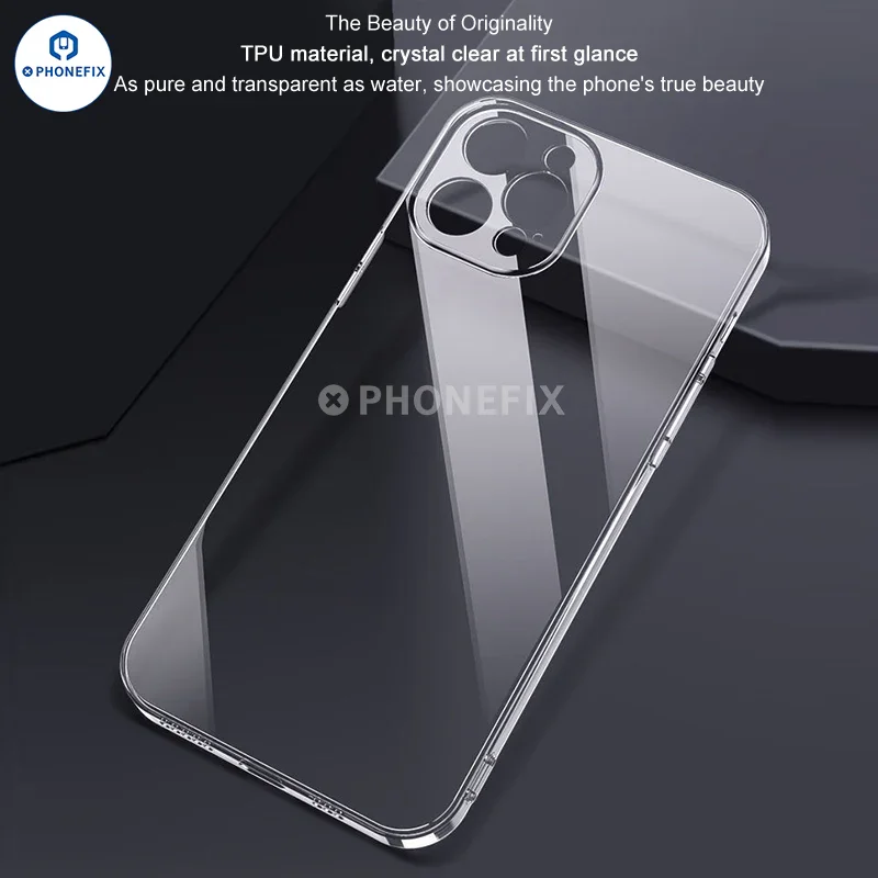 Coques en silicone TPU souple à couverture intégrale pour iPhone 12-16 Pro Max