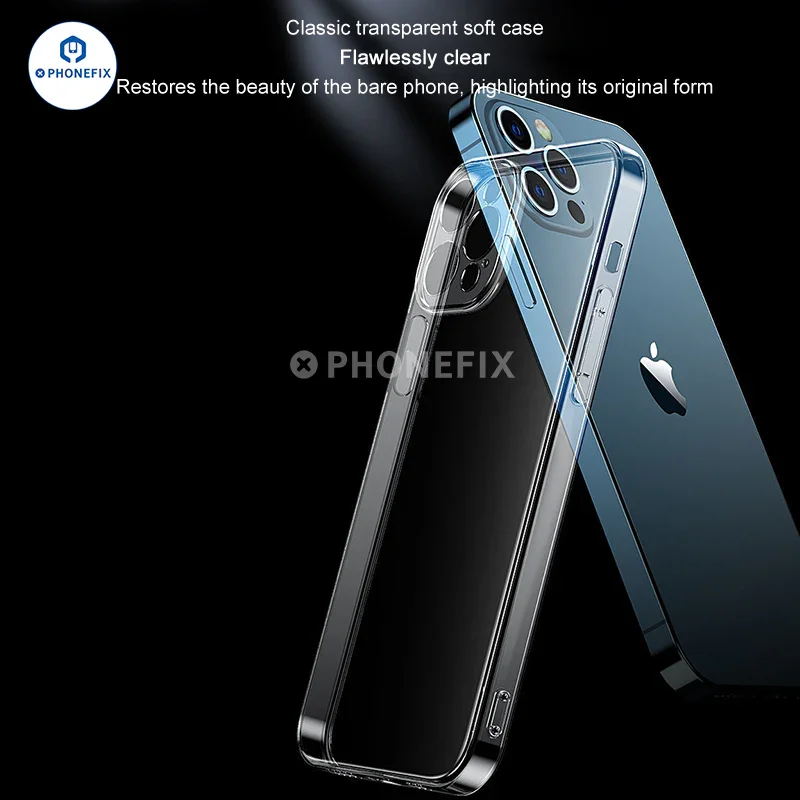 Coques en silicone TPU souple à couverture intégrale pour iPhone 12-16 Pro Max