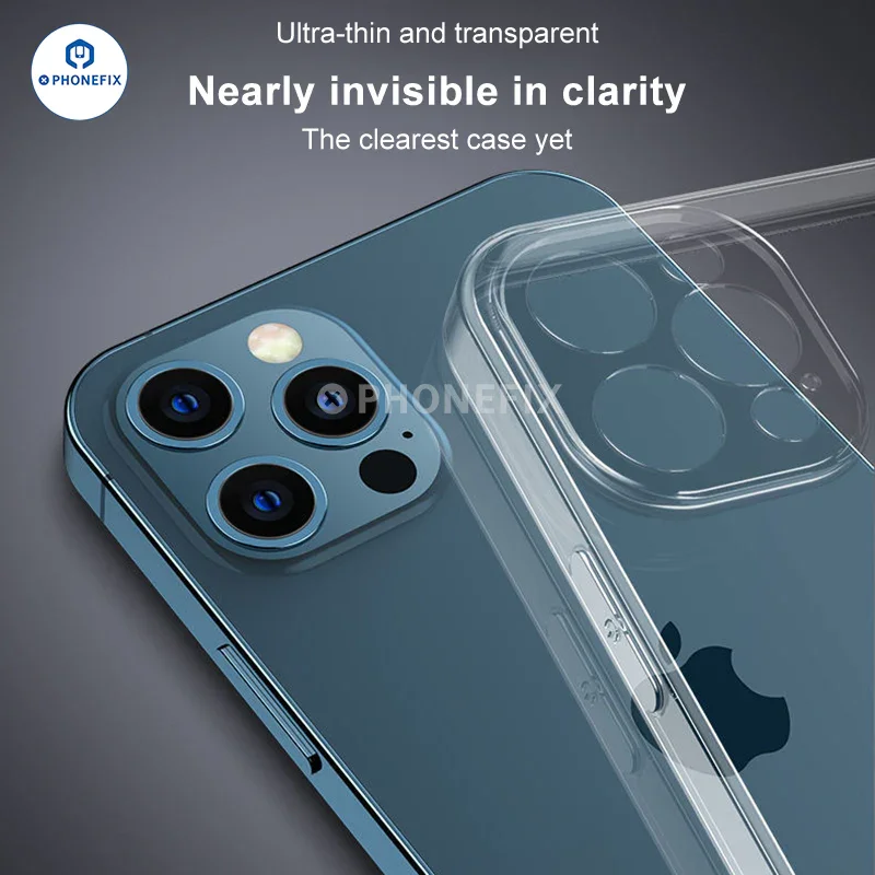 Coques en silicone TPU souple à couverture intégrale pour iPhone 12-16 Pro Max