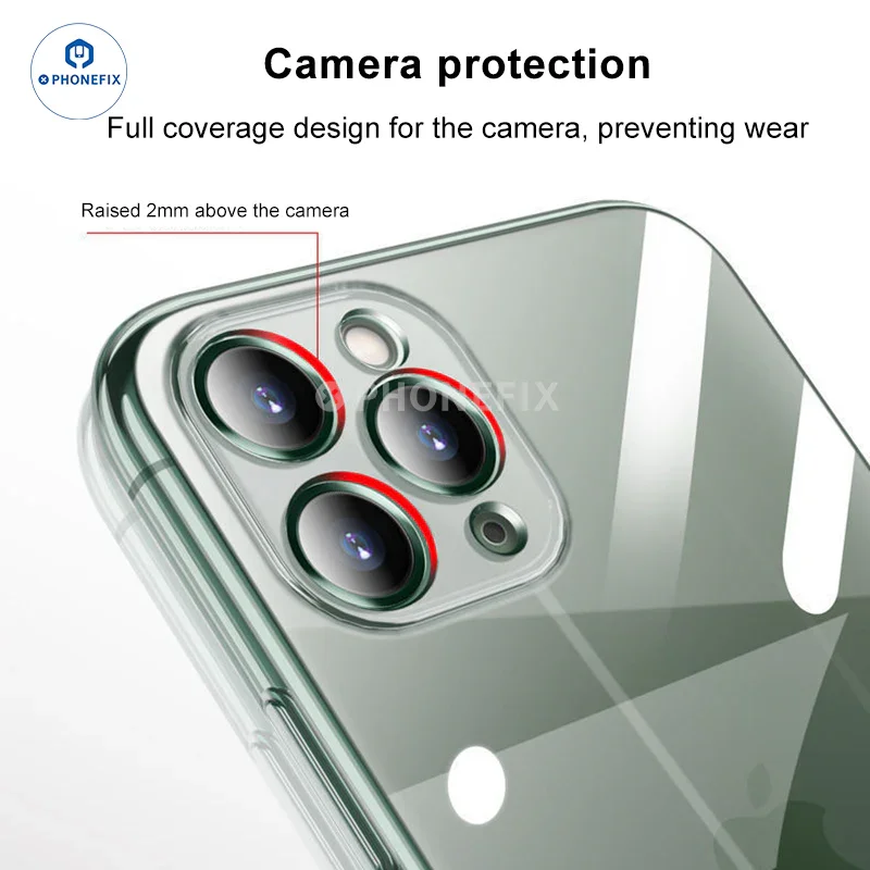 Coques en silicone TPU souple à couverture intégrale pour iPhone 12-16 Pro Max