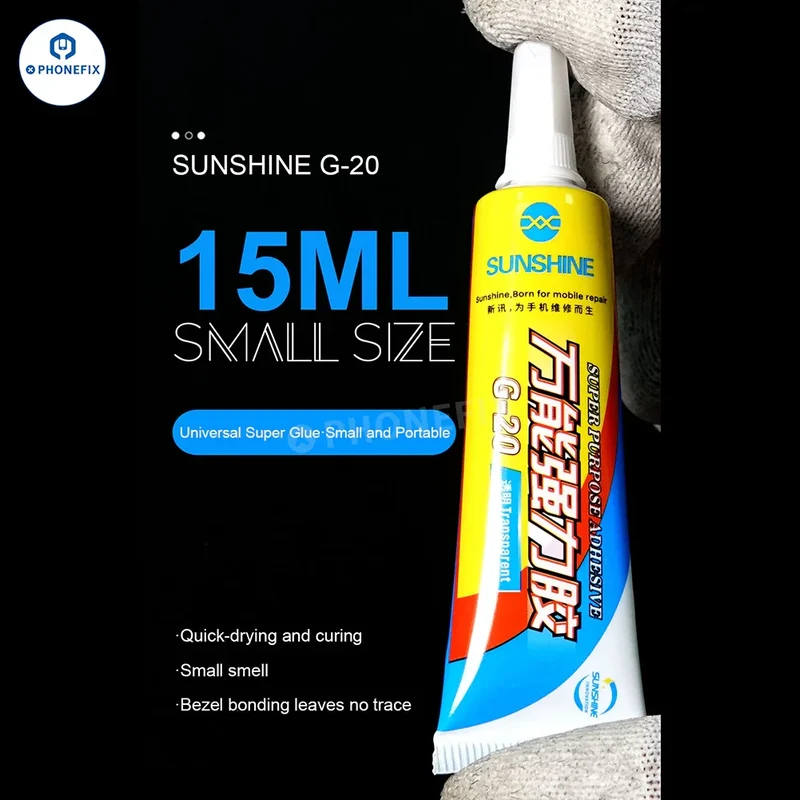 Colle adhésive SUNSHINE G-20 G-21 pour cadre LCD et vitre arrière de téléphone