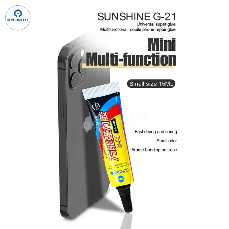 Colle adhésive SUNSHINE G-20 G-21 pour cadre LCD et vitre arrière de téléphone