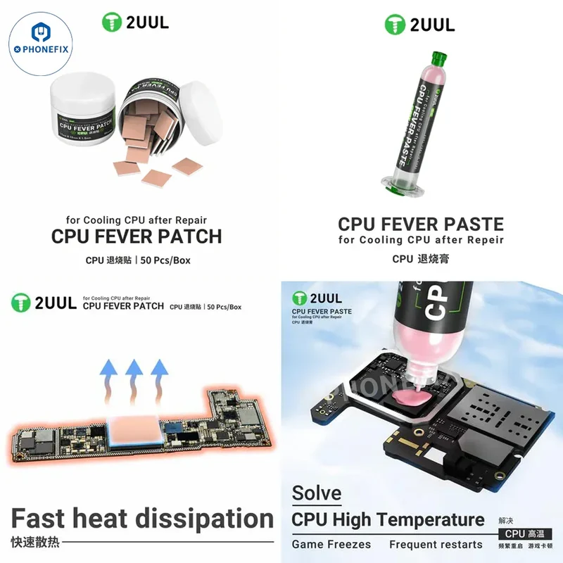 Pâte thermique pour refroidissement de circuits intégrés CPU Fever Patch 2UUL, feuille de cuivre
