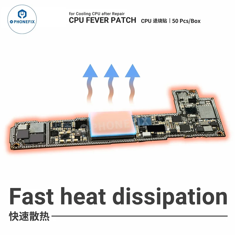 Pâte thermique pour refroidissement de circuits intégrés CPU Fever Patch 2UUL, feuille de cuivre