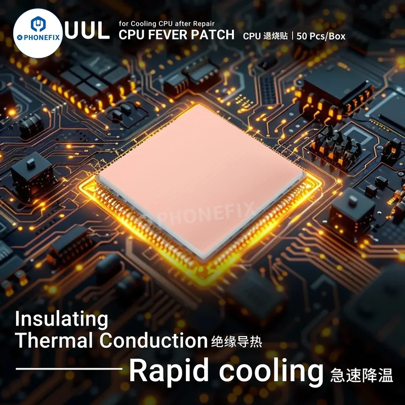 Pâte thermique pour refroidissement de circuits intégrés CPU Fever Patch 2UUL, feuille de cuivre