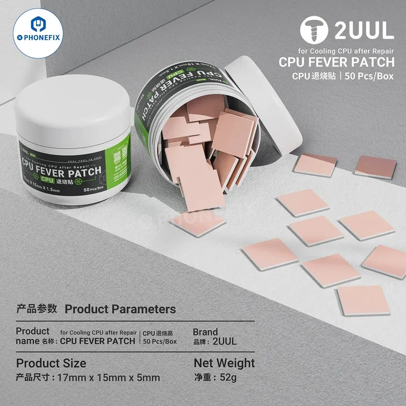 Pâte thermique pour refroidissement de circuits intégrés CPU Fever Patch 2UUL, feuille de cuivre