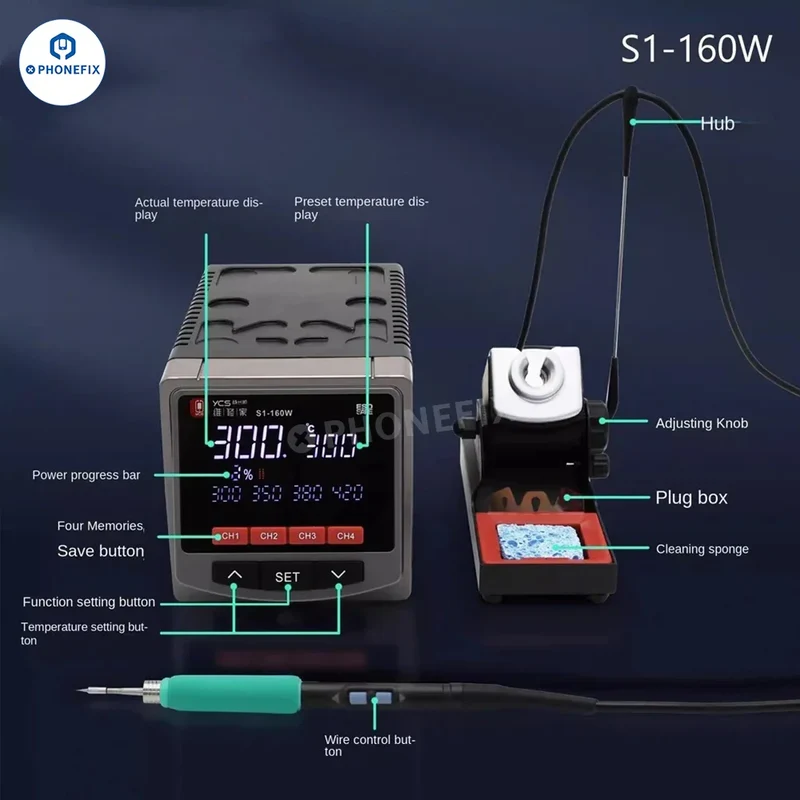 Station de soudage YCS S1-160W compatible avec les modèles T210, T115 et T245