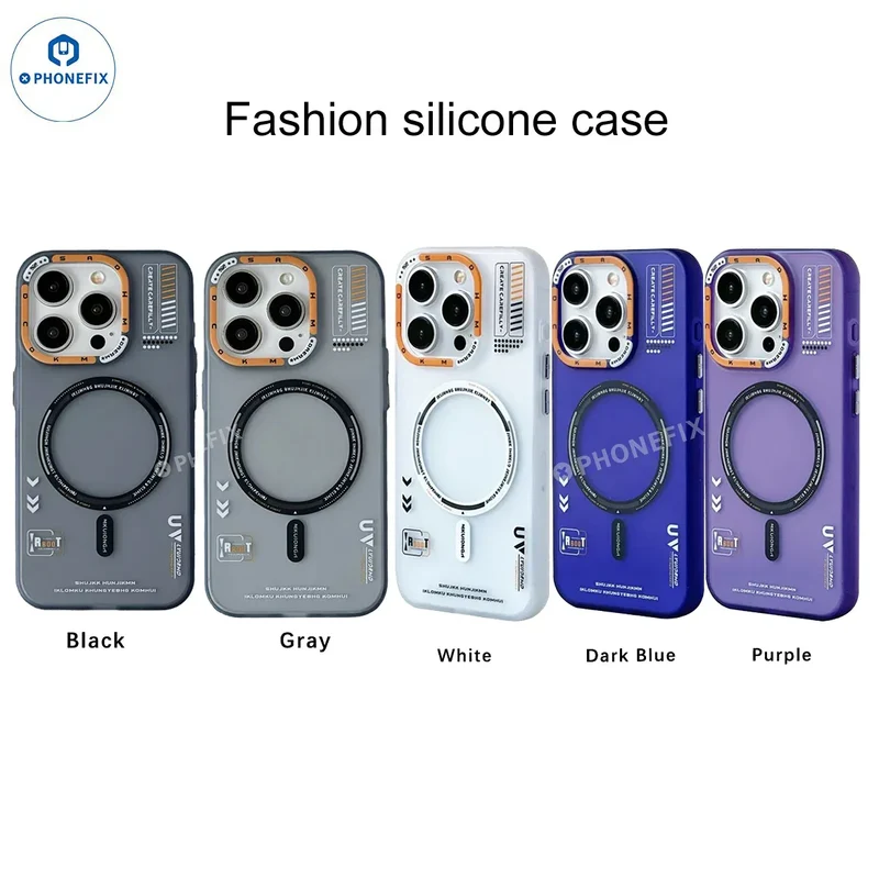 Coque en silicone pour iPhone 16 Pro Max avec logo MagSafe
