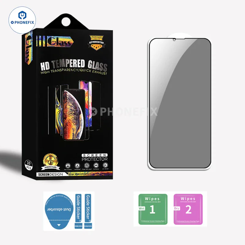 Film de protection en verre trempé HD anti-regards pour iPhone 16 Pro Max