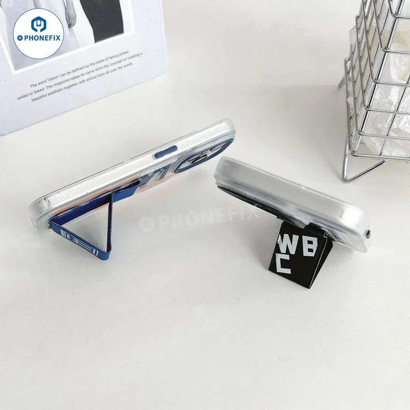 Coque givrée pour iPhone 16 Pro Max avec support pliable push-pull