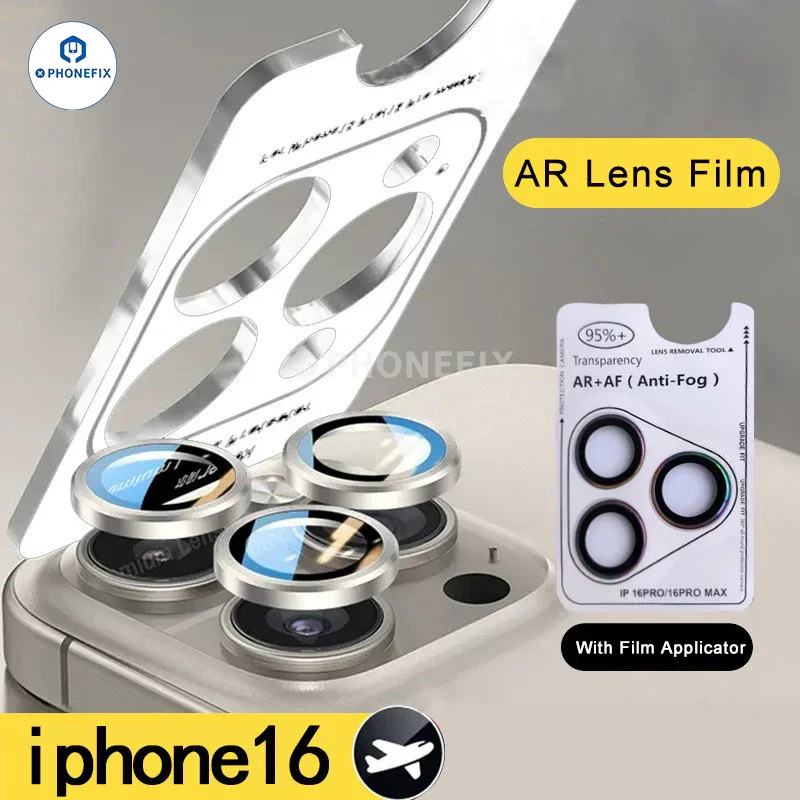 Film de protection pour objectif d'appareil photo AR pour iPhone 16 Plus et 16 Pro Max