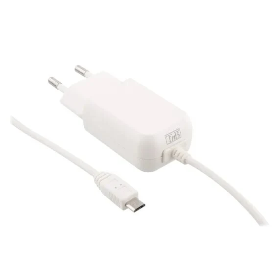 Chargeur secteur avec câble intégré Micro USB
