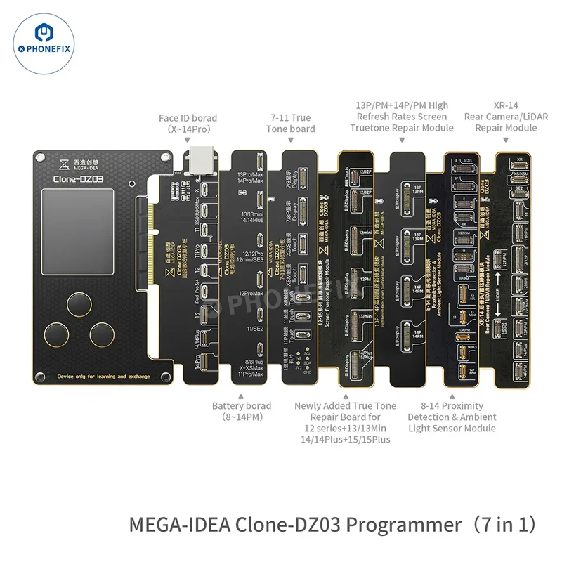 Instrument de réparation de matrice de points Clone DZ03 pour iPhone X-15 Pro Max